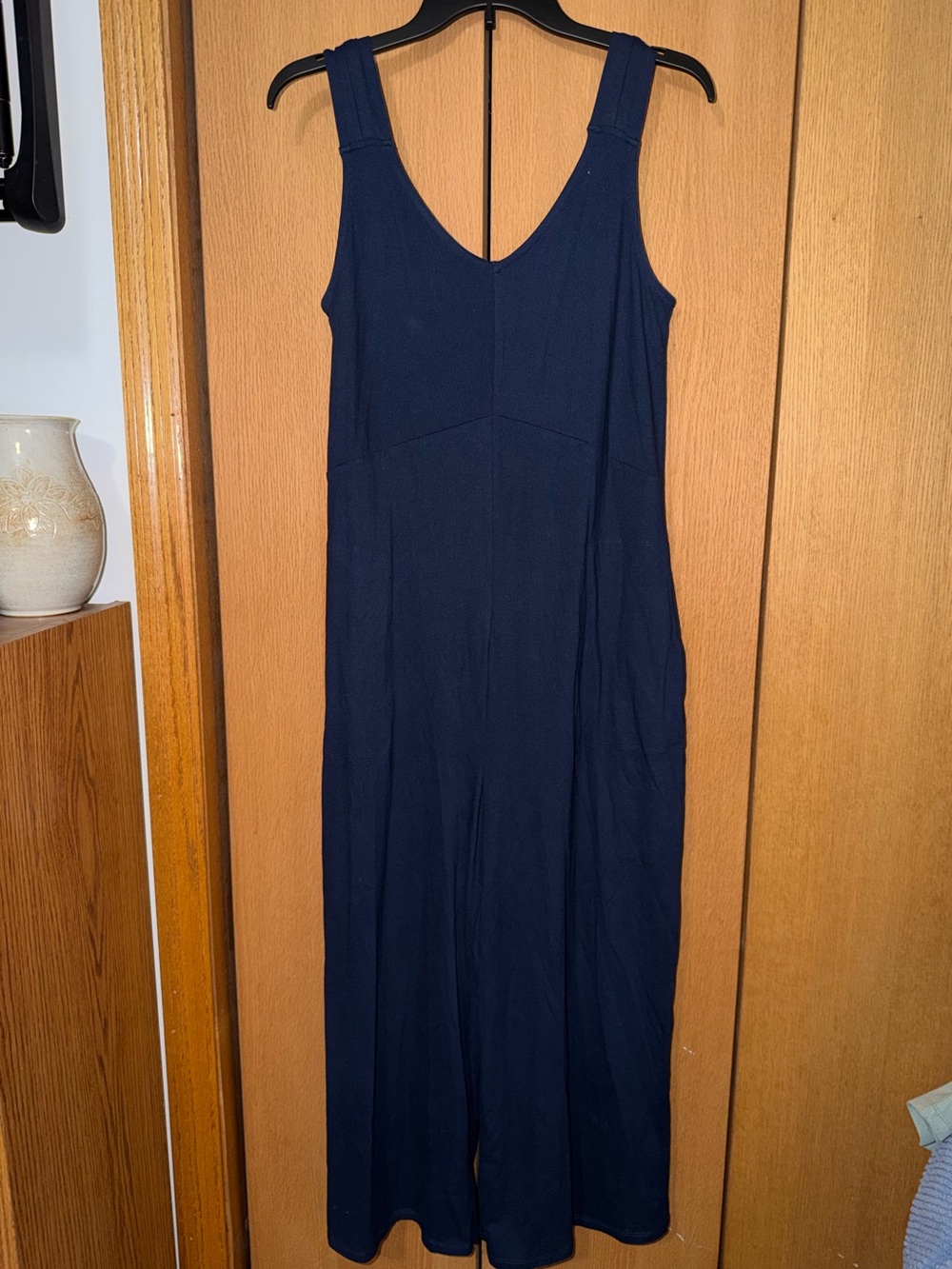 Women's Navy Sleeveless V-Neck Comfortable Jumpsuit